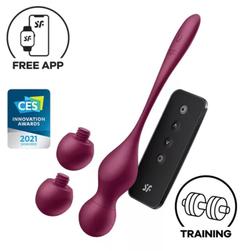 Satisfyer Vibrator Satisfyer - Love Birds Vary Vibrating Balls Free App Wine Red