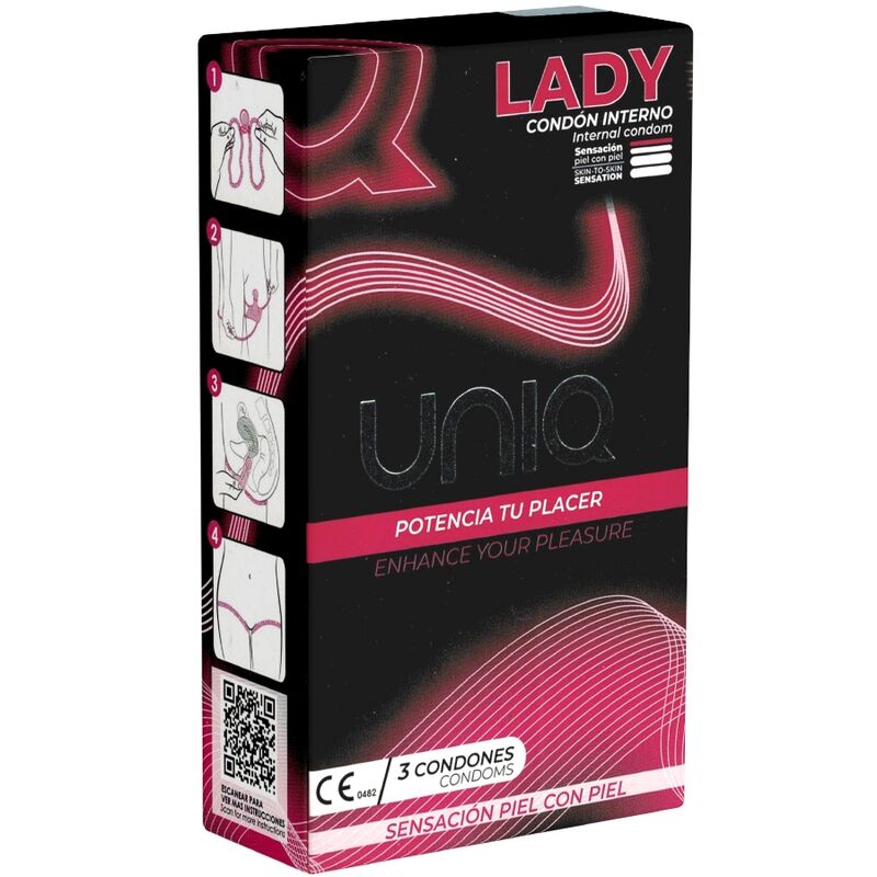 Uniq Lady Condom Latex Free Female Condoms With Garter Belt 3 Units