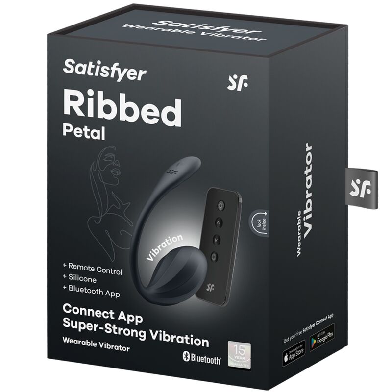 Satisfyer Partner Satisfyer - Ribbed Petal G Point Stimulator Remote Control Black Free App