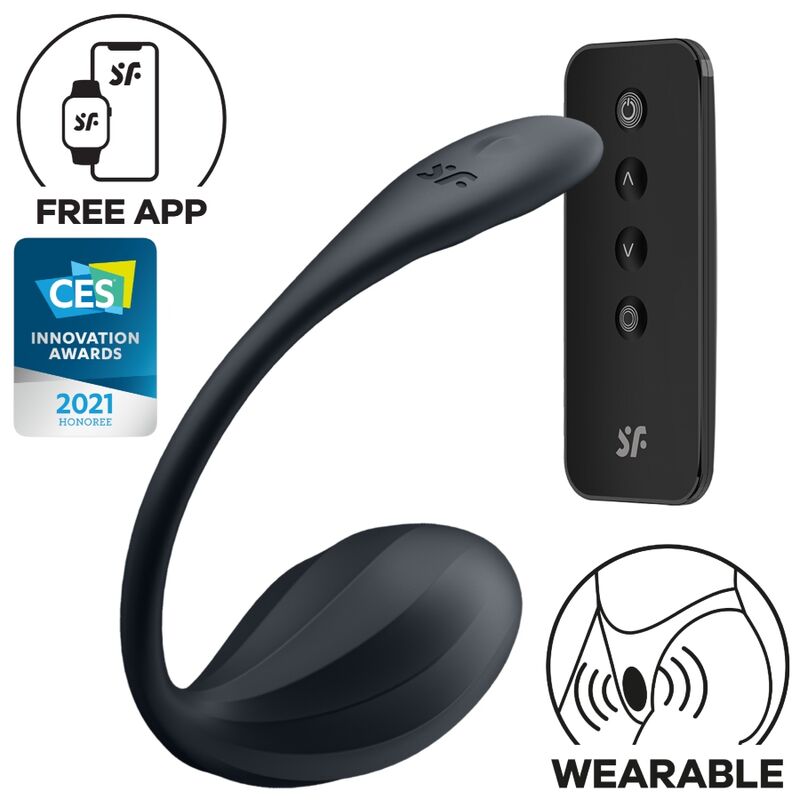 Satisfyer Partner Satisfyer - Ribbed Petal G Point Stimulator Remote Control Black Free App