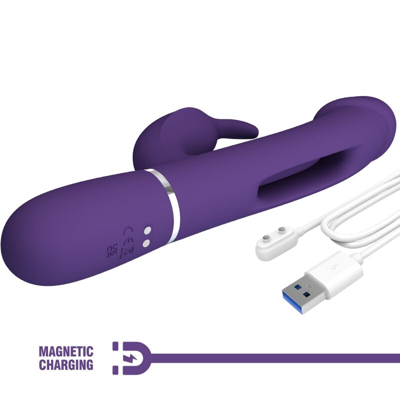 Pretty Love Flirtation Pretty Love - Kampas Rabbit 3 In 1 Multifunction Vibrator With Tongue Violet
