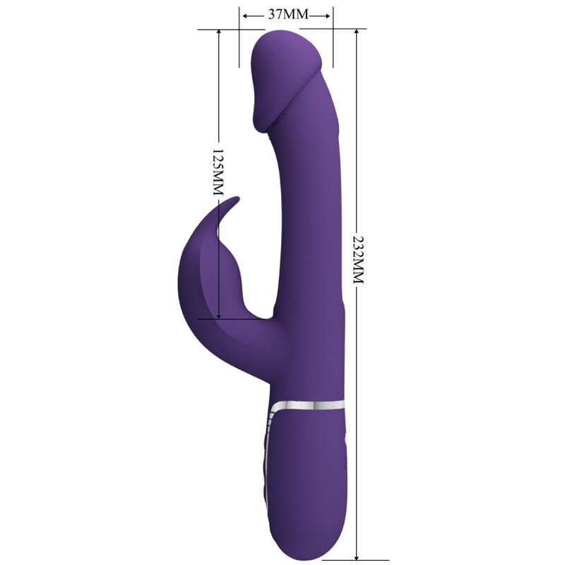 Pretty Love Flirtation Pretty Love - Kampas Rabbit 3 In 1 Multifunction Vibrator With Tongue Violet