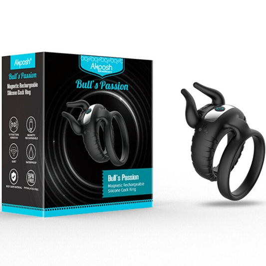 Armony For Him Armony - Bull's Pasion Ring Vibrator 10 Speeds Black