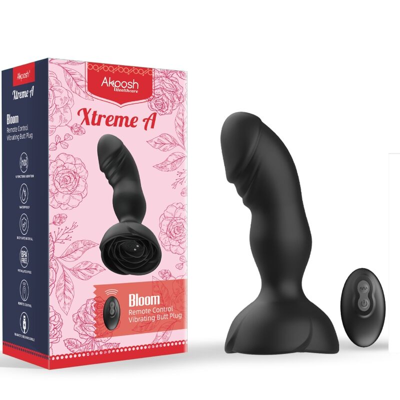 Armony Anal Armony - Extreme A Bloom Rose Vibrator & Anal Plug Remote Control Black