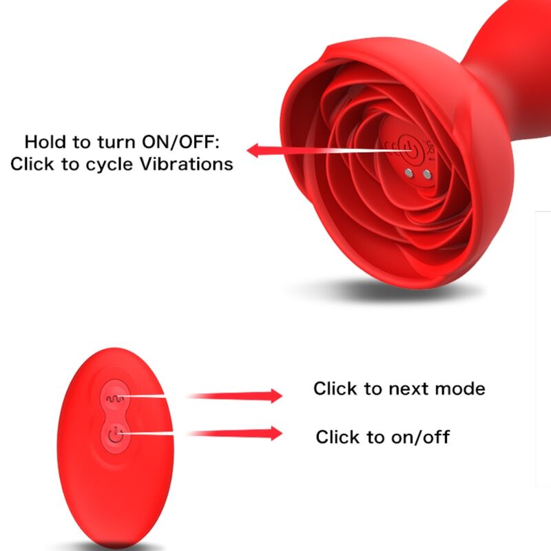 Armony Anal Armony - Extreme A Bloom Rose Vibrator & Anal Plug Remote Control Red