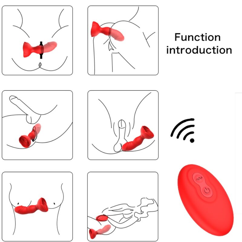 Armony Anal Armony - Extreme A Bloom Rose Vibrator & Anal Plug Remote Control Red