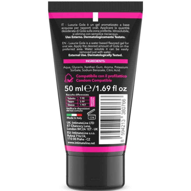 Intimateline Luxuria Oral Sex Gel Cherry Flavor 50 Ml