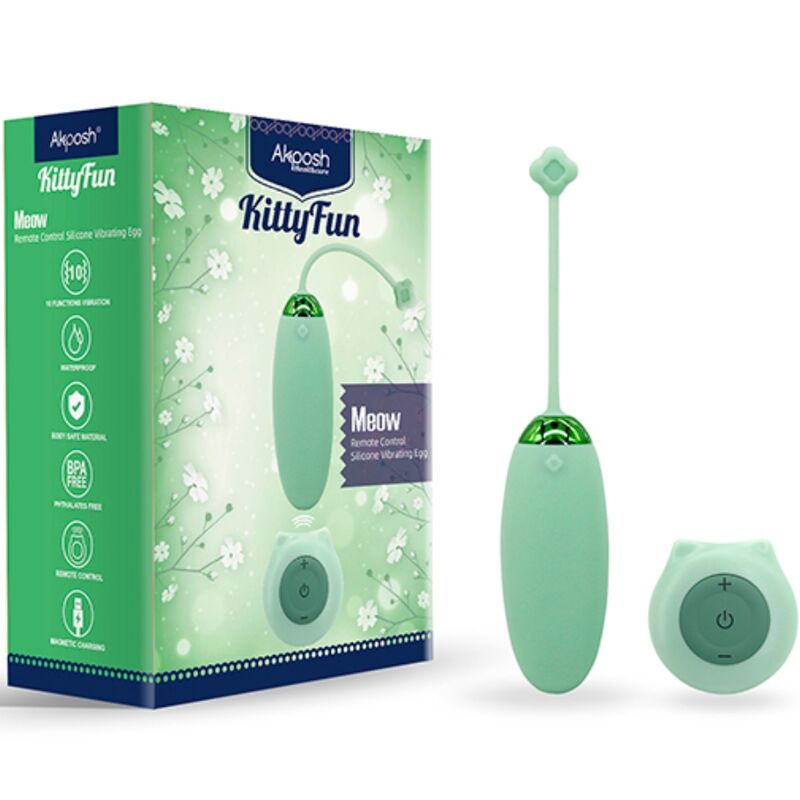 Armony Stimulators Armony - Kitty Fun Egg Vibrator Remote Control 10 Vibrations Green