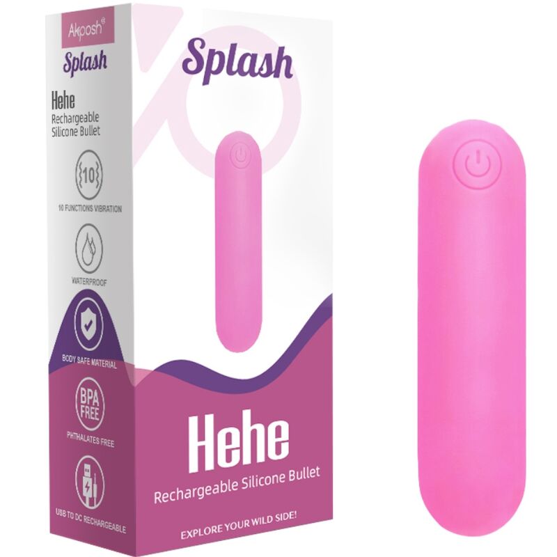 Armony Stimulators Armony - Splash Hehe Vibrator Bullet Silicone 10 Vibrations 65 X 15 Cm Pink