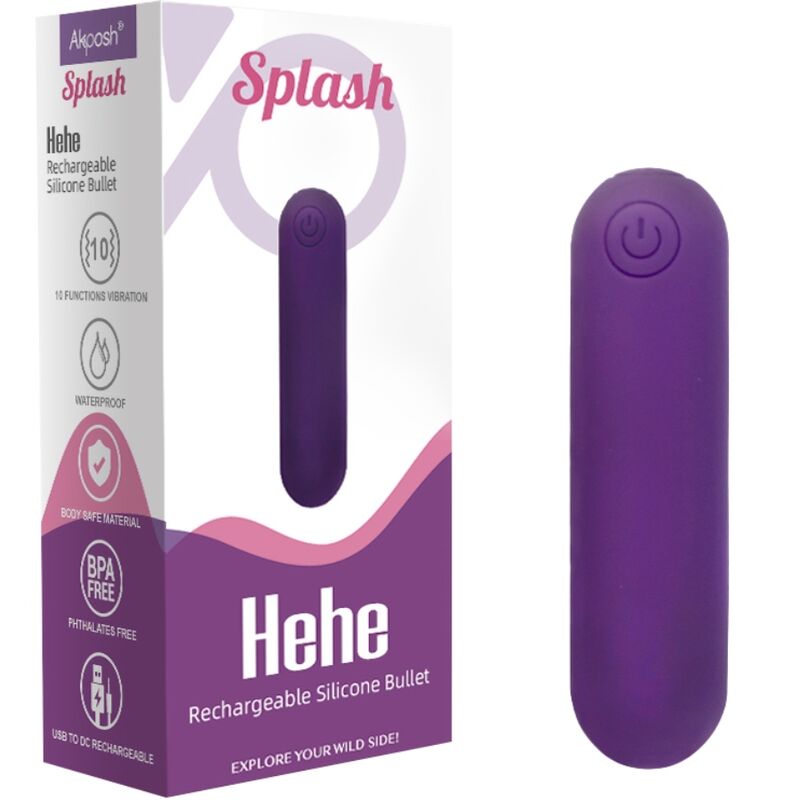 Armony Stimulators Armony - Splash Hehe Vibrator Bullet Silicone 10 Vibrations 65 X 15 Cm Purple