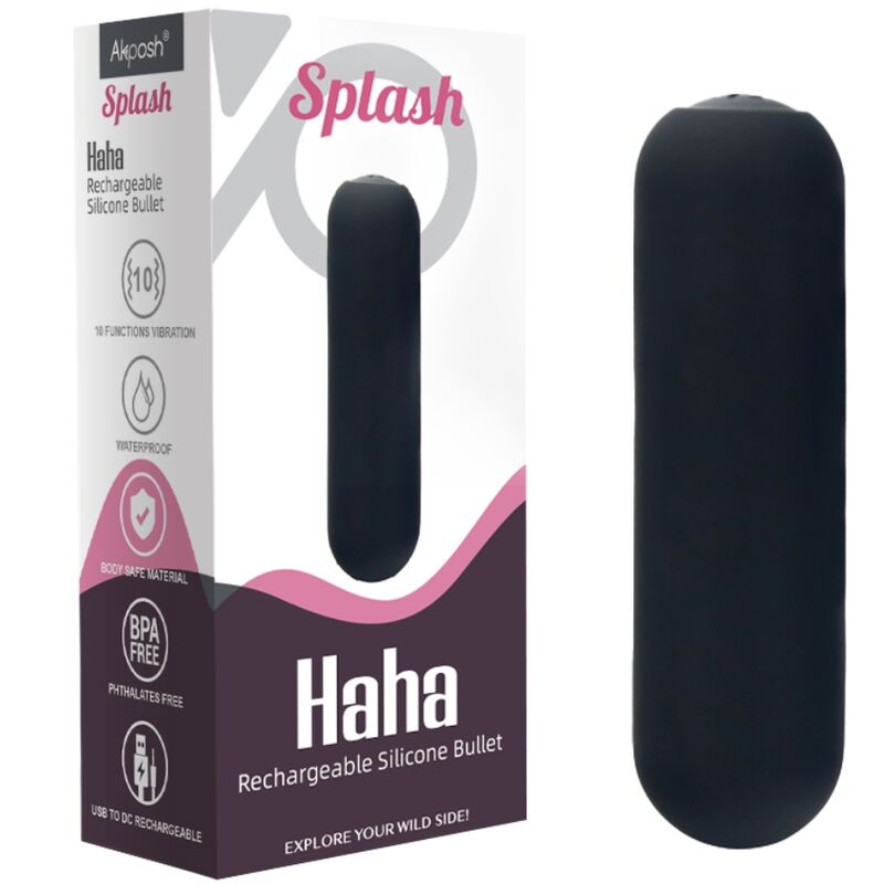 Armony Stimulators Armony - Splash Haha Vibrator Bullet Silicone 10 Vibrations 75 X 19 Cm Black