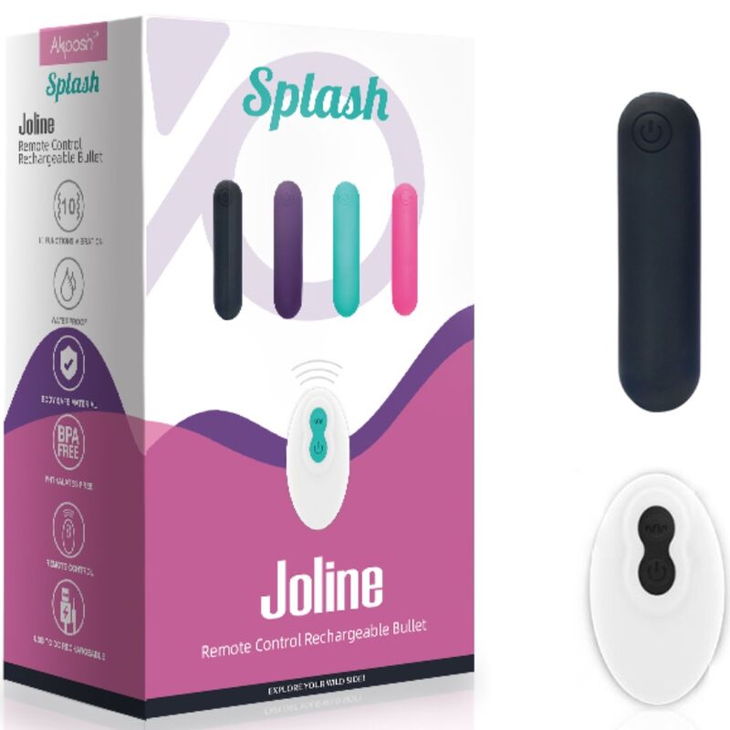 Armony Stimulators Armony - Splash Joline Vibrator Bullet Silicone Remote Control 10 Vibrations 65 X 15 Cm Black