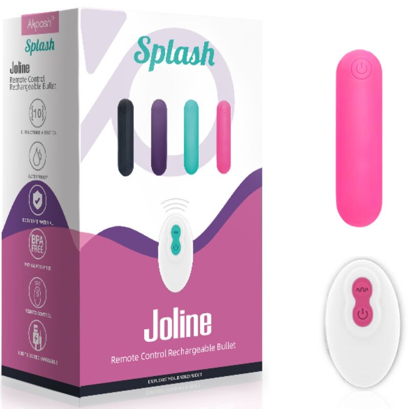 Armony Stimulators Armony - Splash Joline Vibrator Bullet Silicone Remote Control 10 Vibrations 65 X 15 Cm Pink