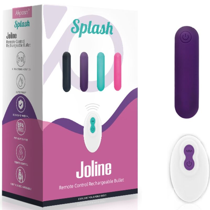 Armony Stimulators Armony - Splash Joline Vibrator Bullet Silicone Remote Control 10 Vibrations 6.5 X 1.5 Cm Purple