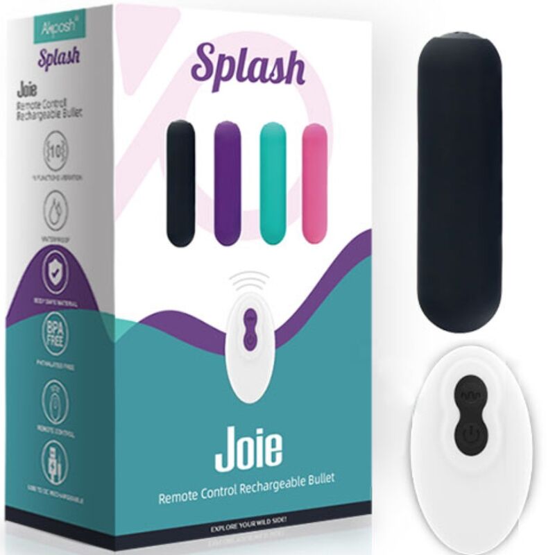 Armony Stimulators Armony - Splash Joie Vibrator Bullet Silicone Remote Control 10 Vibrations 75 X 19 Cm Black