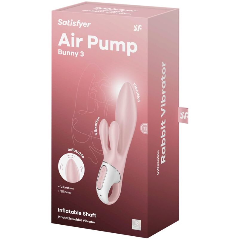 Satisfyer Vibrator Satisfyer - Air Pump Bunny 3 Inflatable Rabbit Vibrator Pink