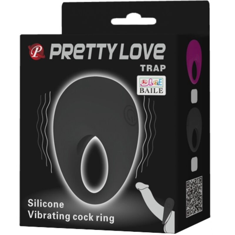 Pretty Love Male Pretty Love - Trap Vibrator Ring Black