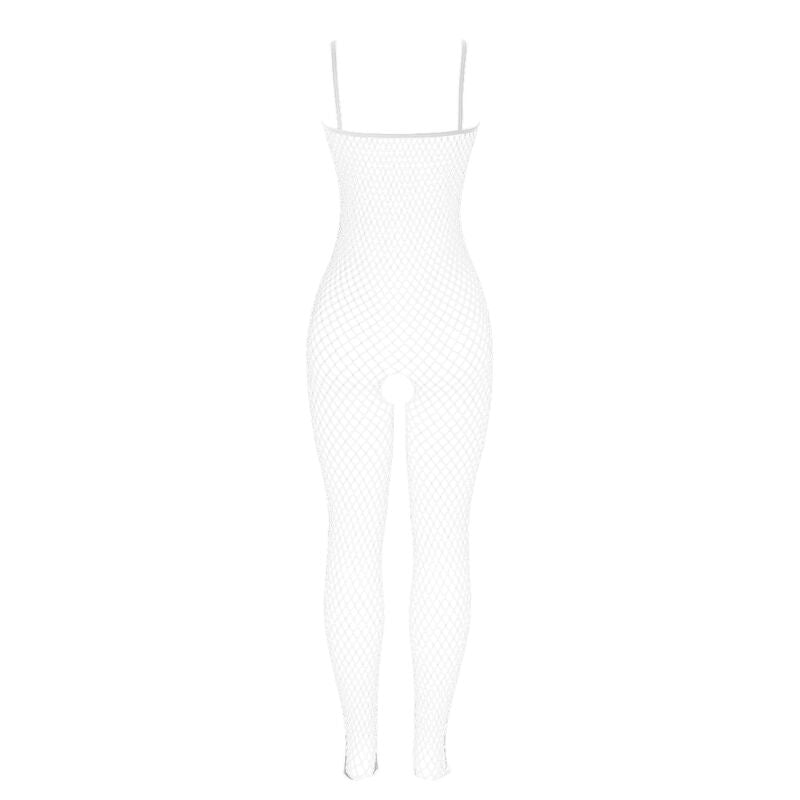 Subblime Bodystockings Subblime - 951740 Bodystocking White Fishnet Crotchless With Bows One Size