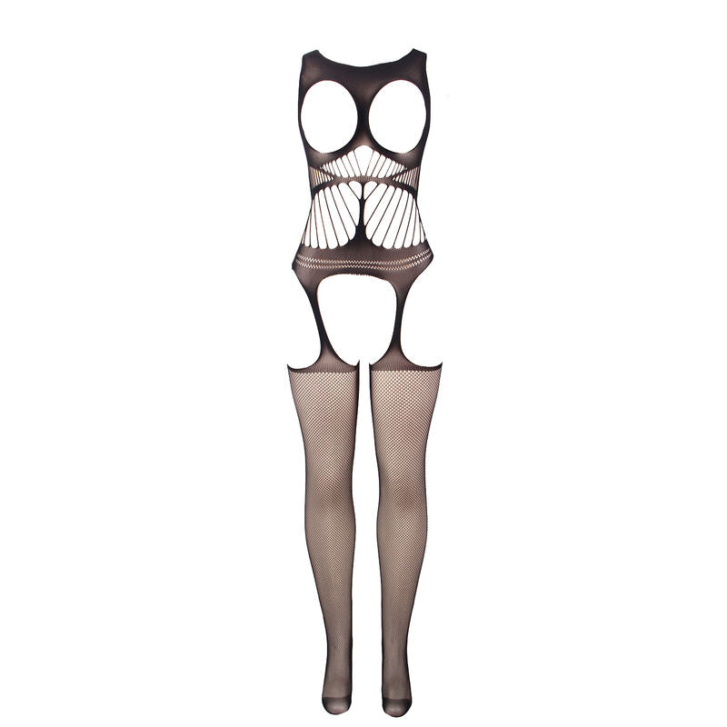 Subblime Bodystockings Subblime - 951900 Fishnet Crotchless Bodystocking With Cup And Open Shoulders Black One Size
