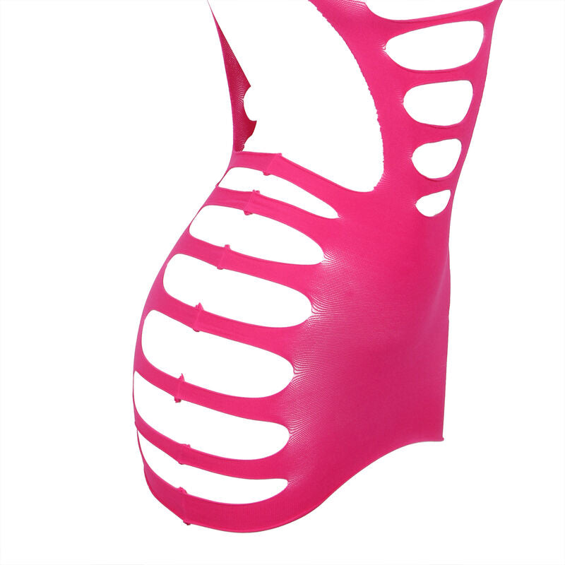 Subblime Dresses Subblime - 952273 Long Sleeve Elastic Fishnet Dress Pink One Size