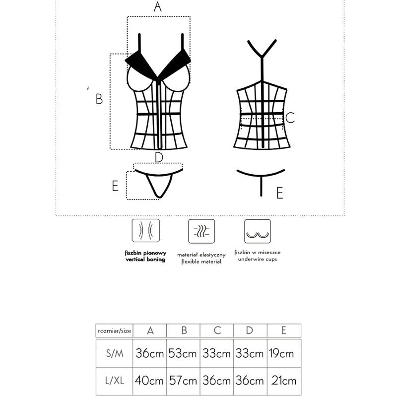 Livco Corsetti Sets Livco Corsetti Fashion - Laura Lc 20215 Corset + Tanga S/M