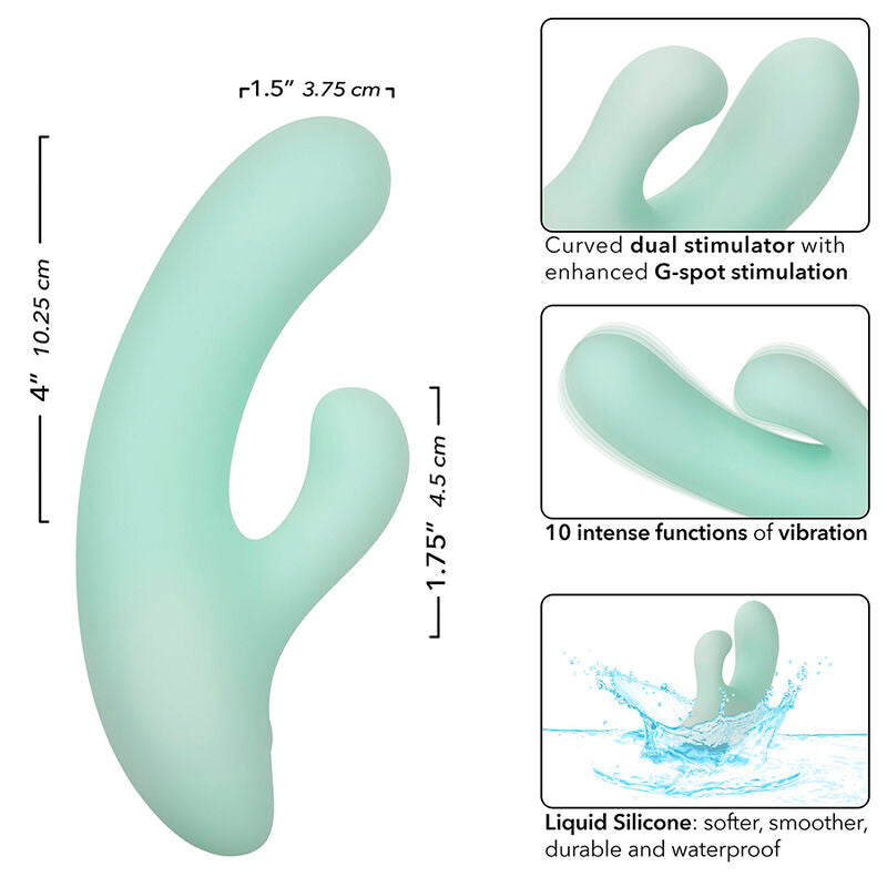 Calexotics Pacifica Fiji Vibrator & Estimulator G Spot 10 Vibrations Aqua