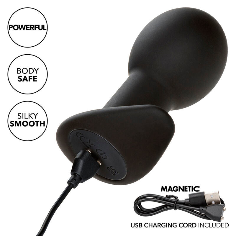 Calexotics Rock Bottom Anal Plug 10 Vibrations Silicone Black