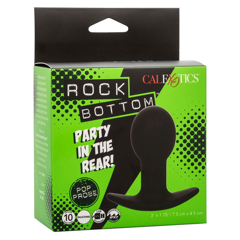 Calexotics Rock Bottom Anal Plug 10 Vibrations Silicone Black