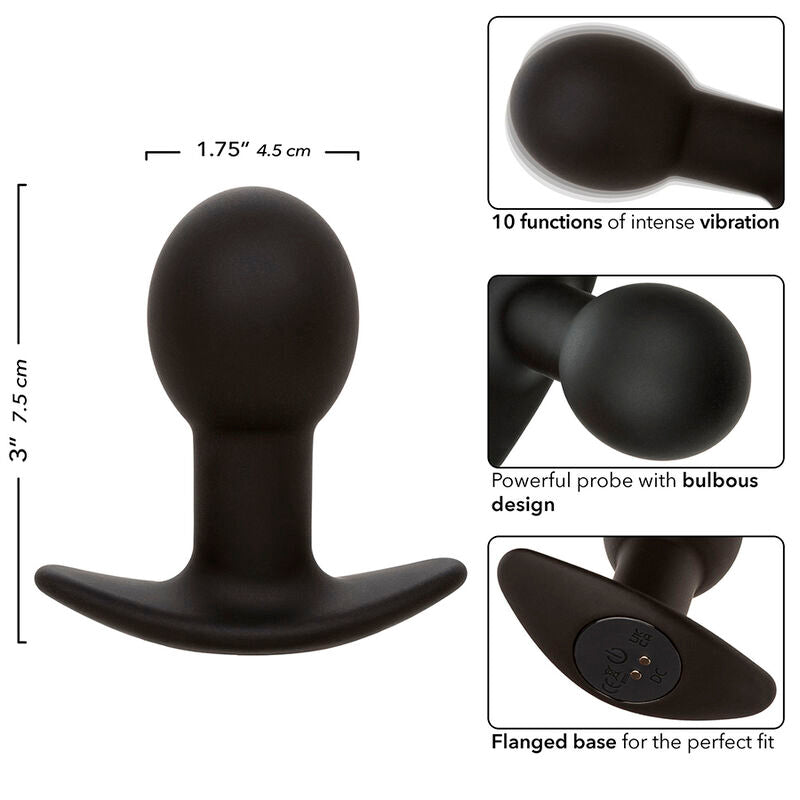 Calexotics Rock Bottom Anal Plug 10 Vibrations Silicone Black