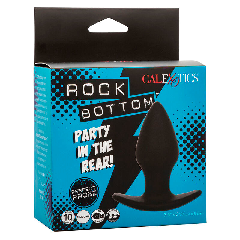 Calexotics Rock Bottom Perfect Anal Plug 10 Vibrations Silicone Black
