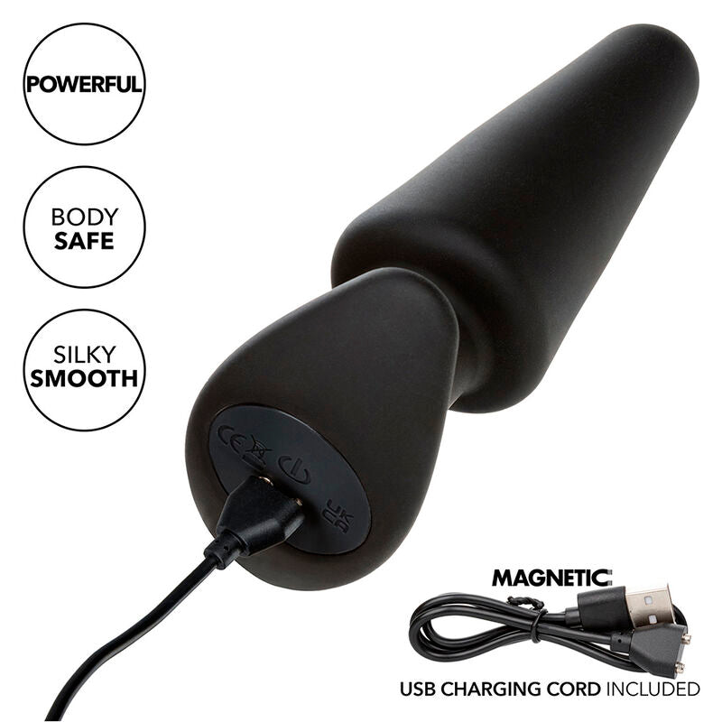 Calexotics Rock Bottom Tapered Anal Plug 10 Vibraciones Silicone Black