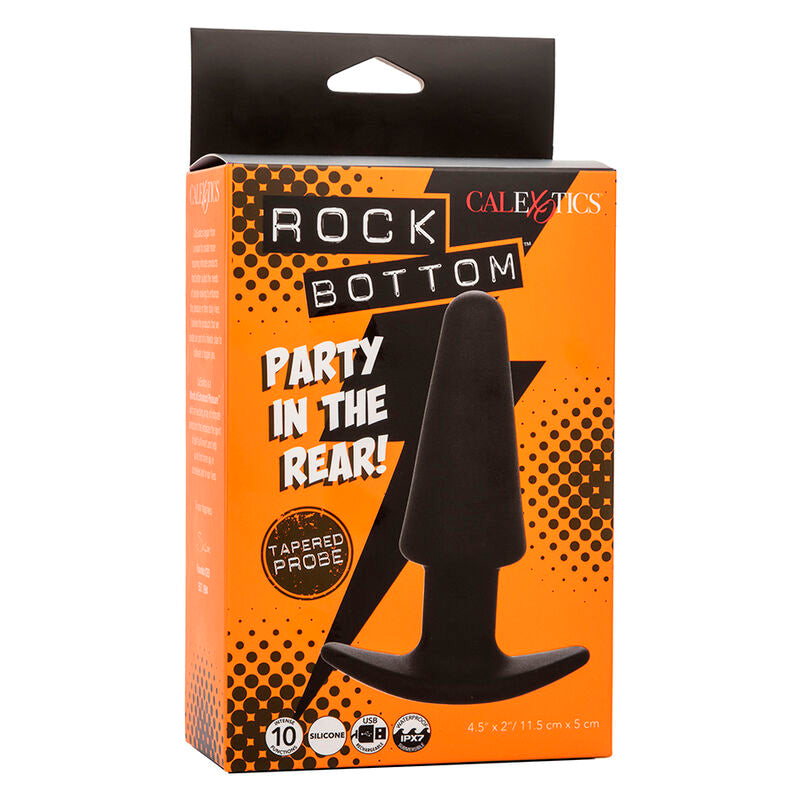 Calexotics Rock Bottom Tapered Anal Plug 10 Vibraciones Silicone Black