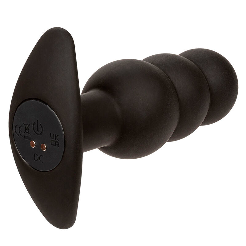 Calexotics Rock Bottom Beaded Anal Plug 10 Vibrations Silicone Black