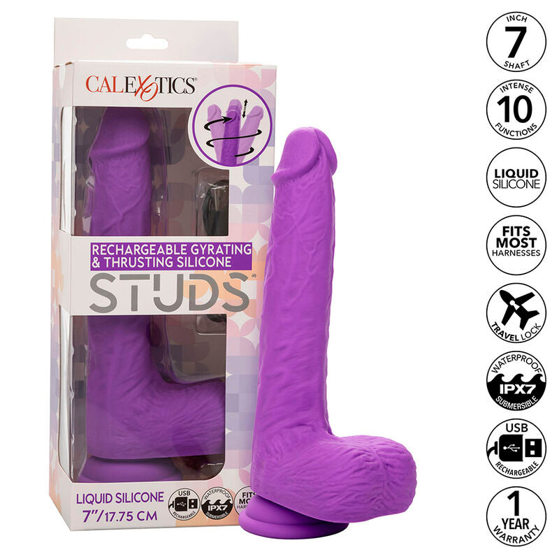 Calexotics Studs Rechargeable And Rotating Vibrator 10 Vibrations Purple