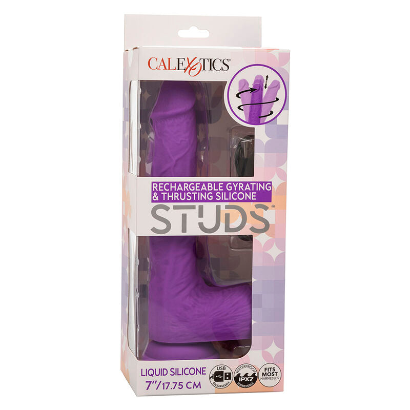 Calexotics Studs Rechargeable And Rotating Vibrator 10 Vibrations Purple