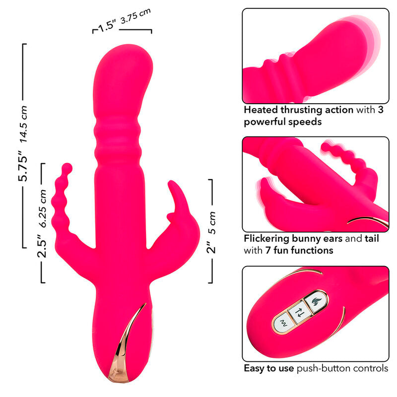 Calexotics Jack Fantasy Triple Heated Vibrator Rabbit Pink