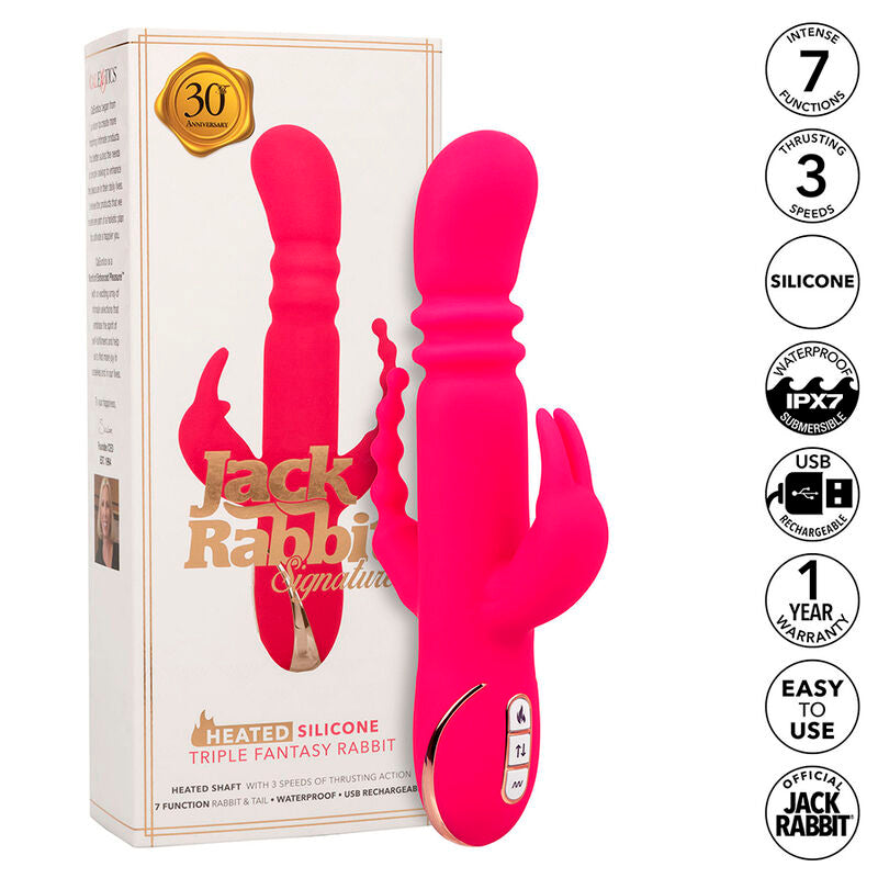 Calexotics Jack Fantasy Triple Heated Vibrator Rabbit Pink