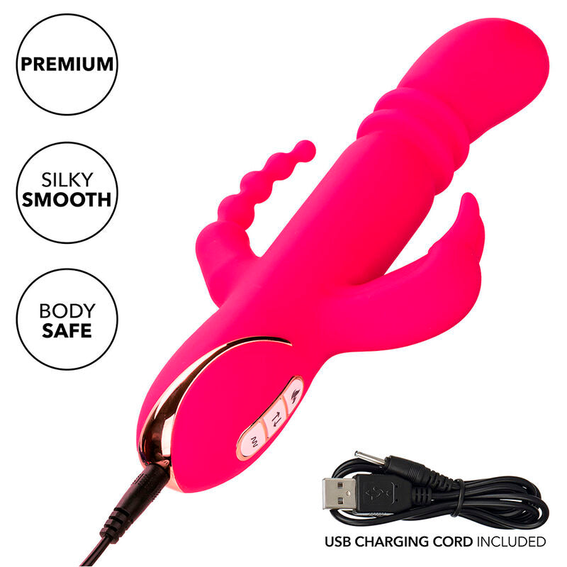 Calexotics Jack Fantasy Triple Heated Vibrator Rabbit Pink