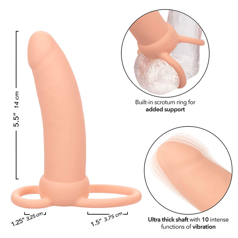 Calexotics Maxx Thick Dual Penetrator 10 Vibrations Flesh