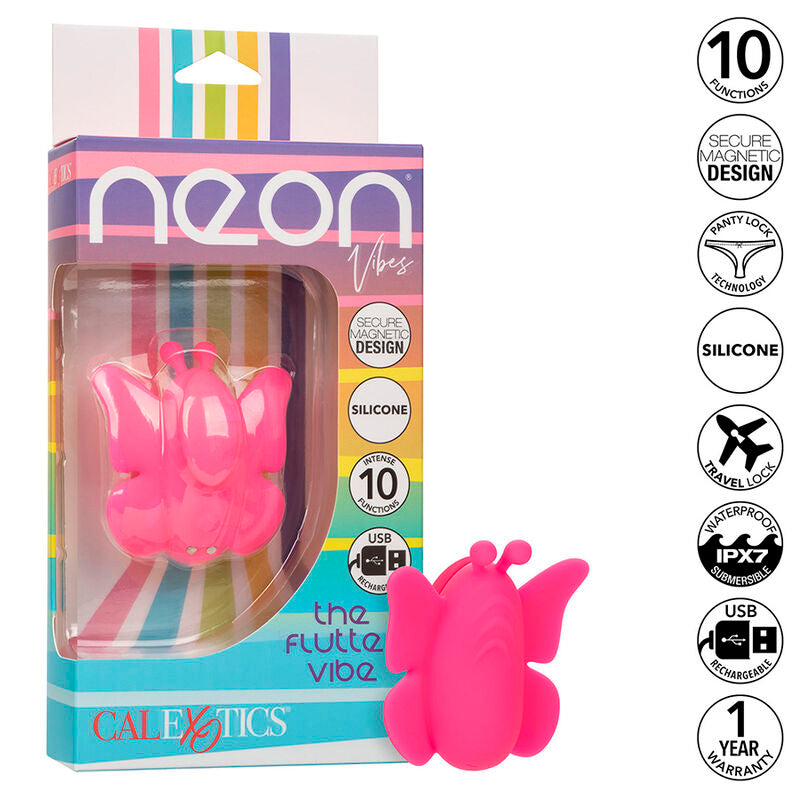 Calexotics Neon Vibes The Flutter Vibe Stimulator 10 Vibrations Pink