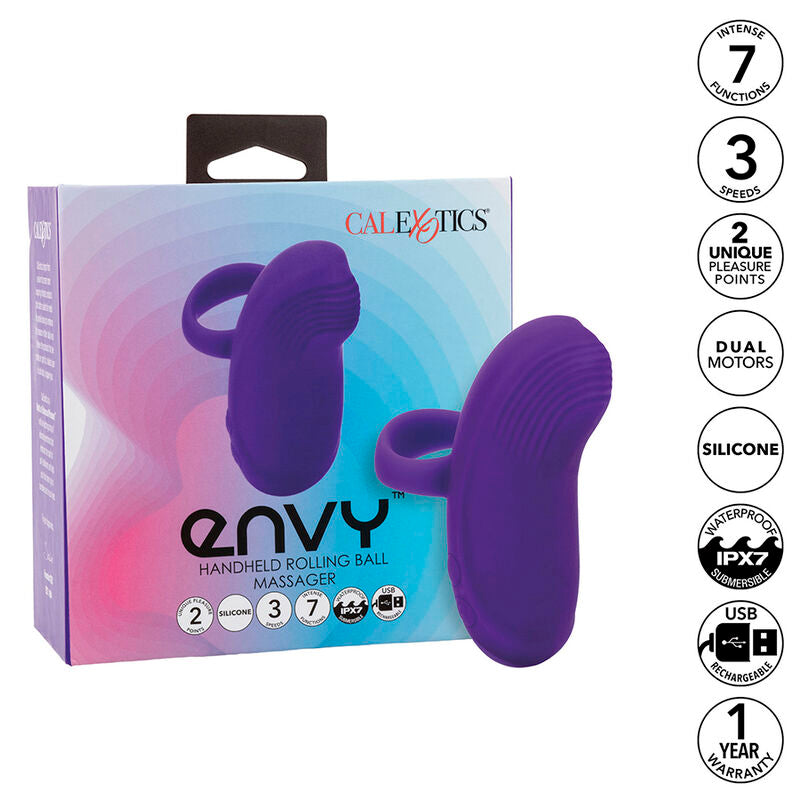 Calexotics Envy Handheld Rolling Ball Massager 7 Vibrations Purple