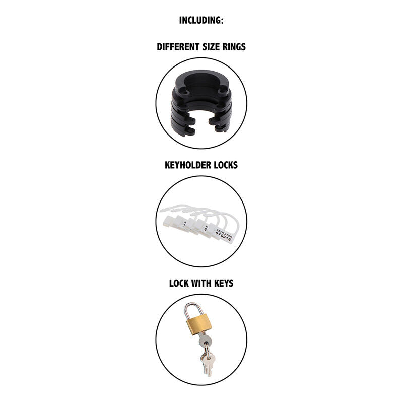 Hidden Desire Extreme Chastity Cock Cage Silicone Size L Black