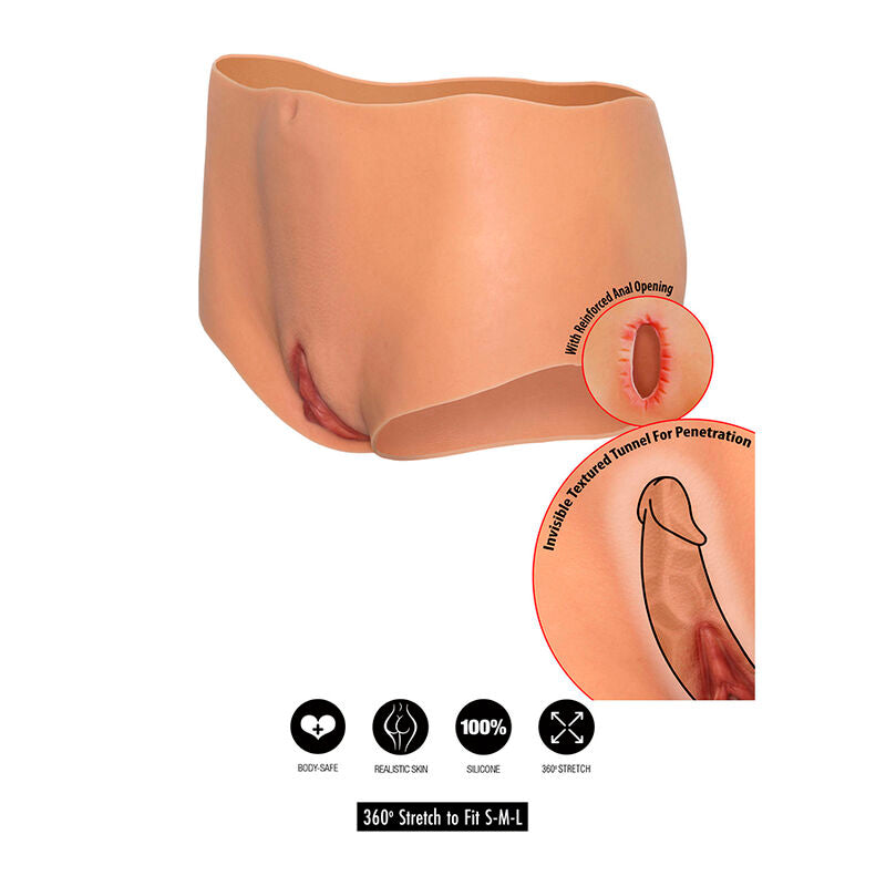 Hidden Desire Alter Ego Open Vagina & Ass Brief Medium Waist Flesh