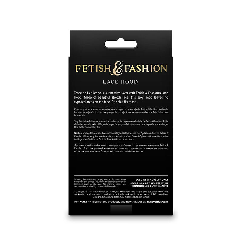Ns Novelties Fetish & Fashion Lace Hood Black