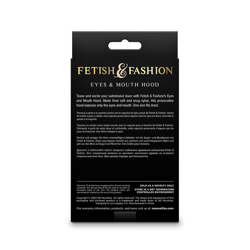 Ns Novelties Fetish & Fashion Eyes And Mouth Hood Nylon White