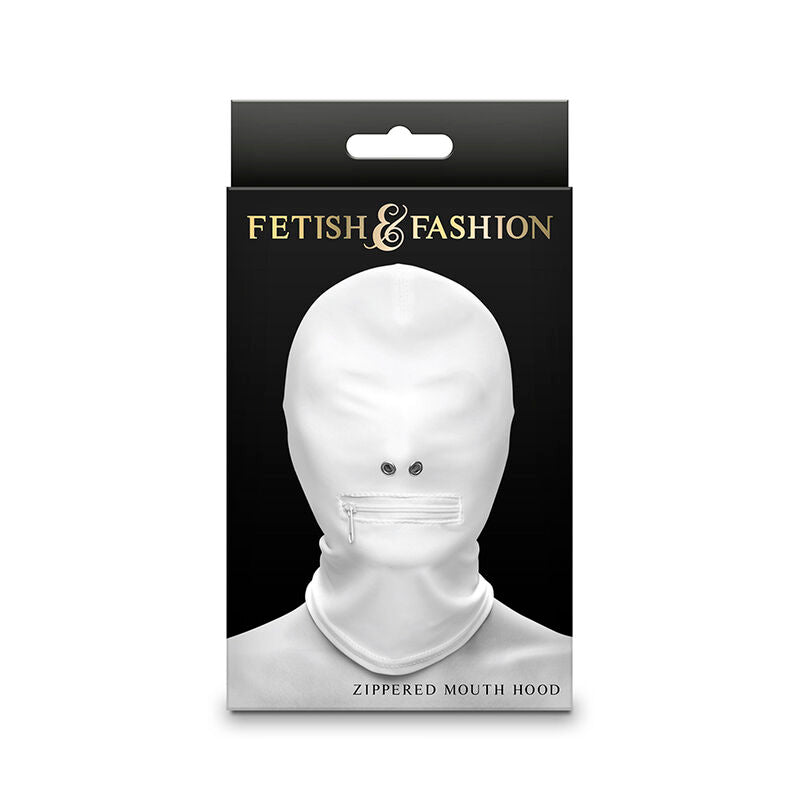 Ns Novelties Fetish & Fashion Closed Zippered Mouth Hood Nylon White