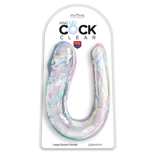 King Cock Double Trouble Double Dildo 44 Cm Clear