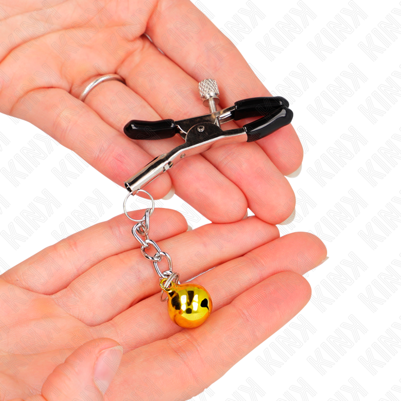 Kink Nipple Grip Kink - Gold Jingle Bell Pendant Nipple Clamps 6 Cm