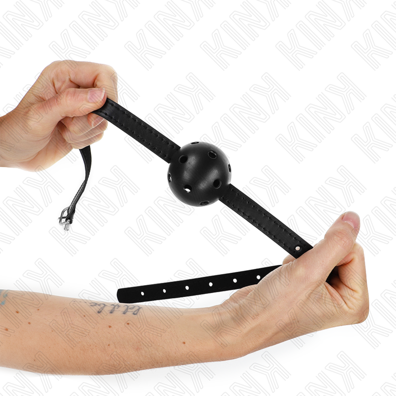 Kink Collar & Gag Kink - Simplicity Black Breathable Ball 4.5 Cm Gag 62 X 1.5 Cm