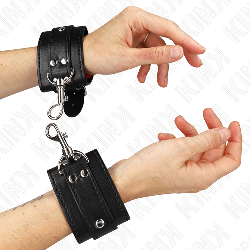 Kink Wrist Restraint Kink - Lockable Dungeon Wrist Restraints Black Adjustable 21-28 Cm X 5.5 Cm